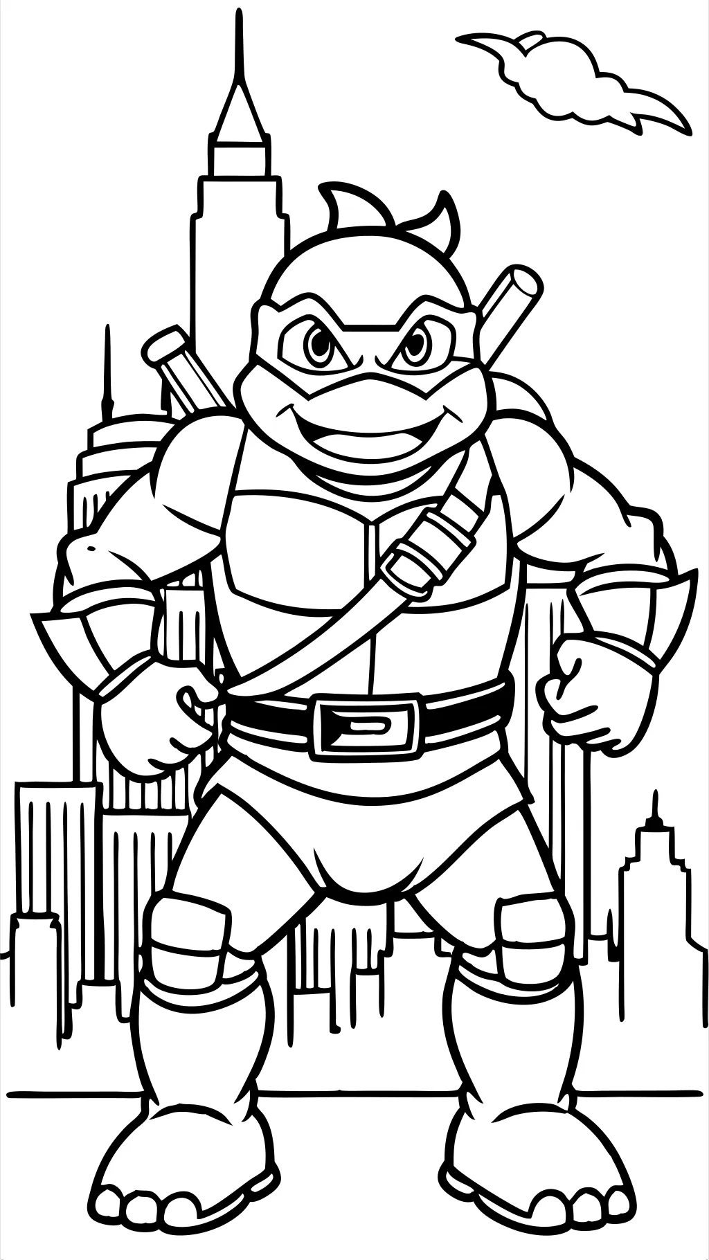 coloriage ninja turtles imprimable